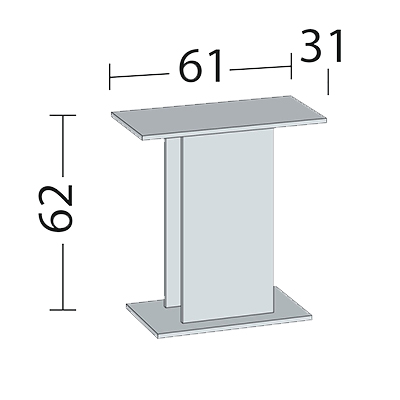 Juwel Supporto Primo 60/70 Led Nero mis. 61x31x62H cm