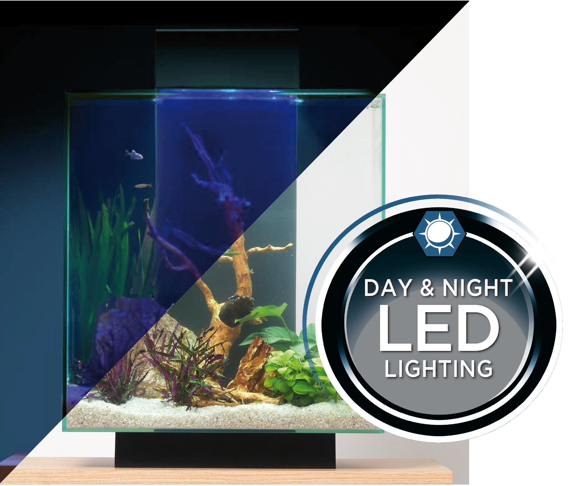 Askoll Acquario Fluval Edge 2.0 Led e Luce lunare 23Lt Black 43x26x22,4 new 2018