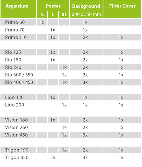 Juwel Sfondo Poster 3 esterno double face XL bianco/nero 120X60cm e 150x60cm