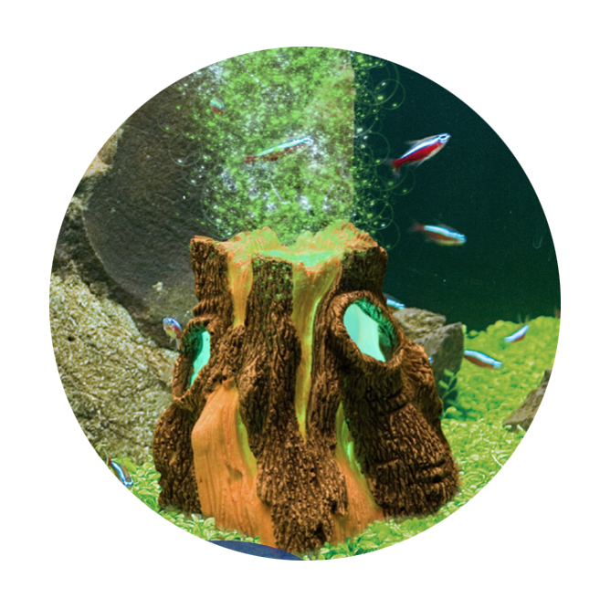 Hydor H2Show Kit Bubble Maker con Tronco Led Verde