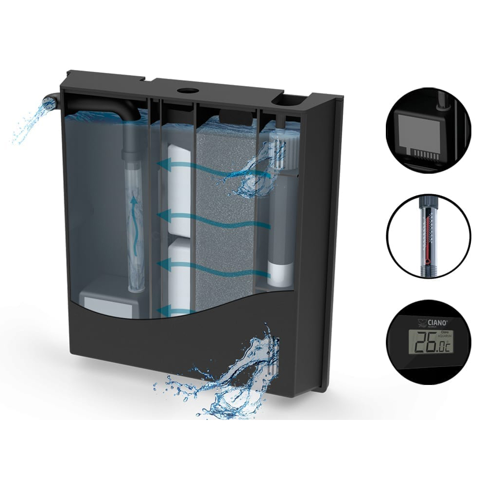 Ciano Aquarium Acquario Aqua 80 Bianco completo 71lt 80x30x41,5h cm