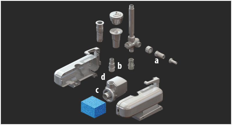 Newa Pompa Fontana adv 3000 con due uscite e giochi d'acqua 3000L/h