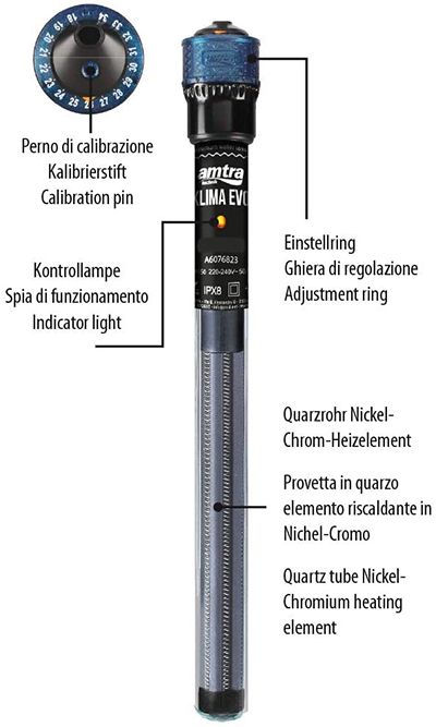 Amtra Klima Evo 200W Riscaldatore per acquari fino a 200 litri