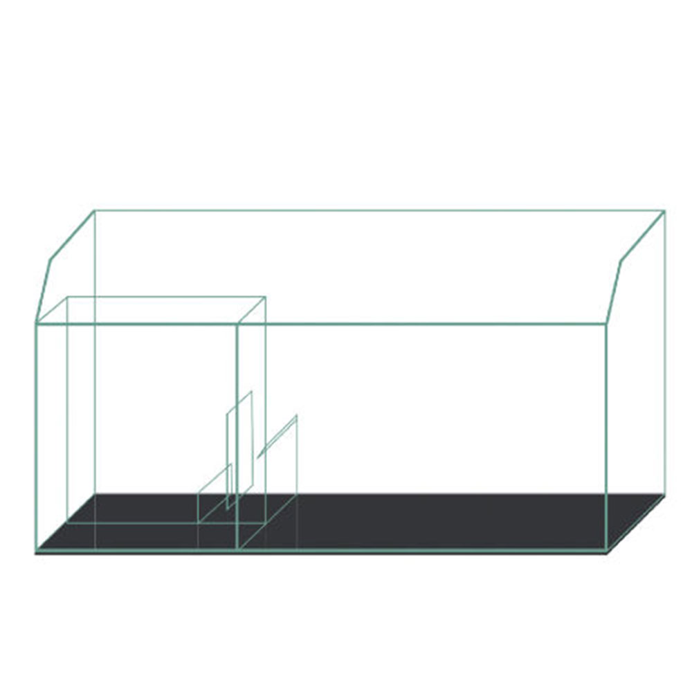 Blau Aquaristic Acquario Gran Cubic 300lt con Supporto bianco, Sump, Internal Overflow 122x50x50h cm