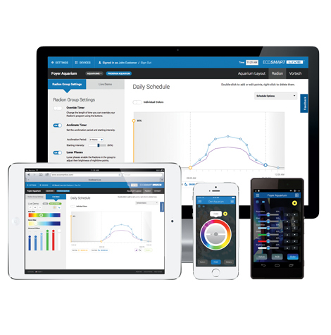 EcoTech Radion XR15w FW PRO Plafoniera a Led per acquari di acqua dolce 18 cm 95W