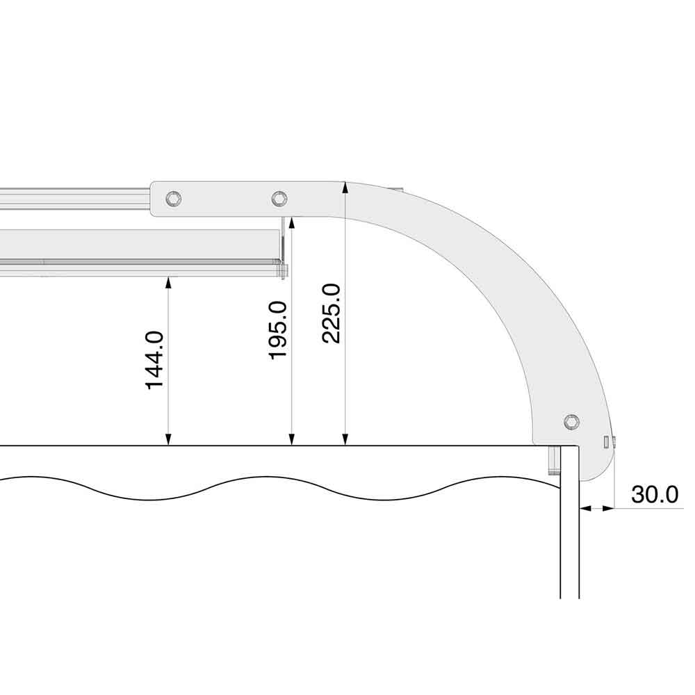 Gnc Bridge 1 Supporto per Plafoniera BluRay per Vasche da 60 a 90cm