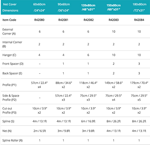 Red Sea Net Cover Rete con Telaio in alluminio di copertura per acquari fino a 60x60cm