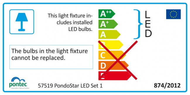 Pontec PondoStar Led Set 6 faretti sommergibili per laghetto con sensore giorno/notte