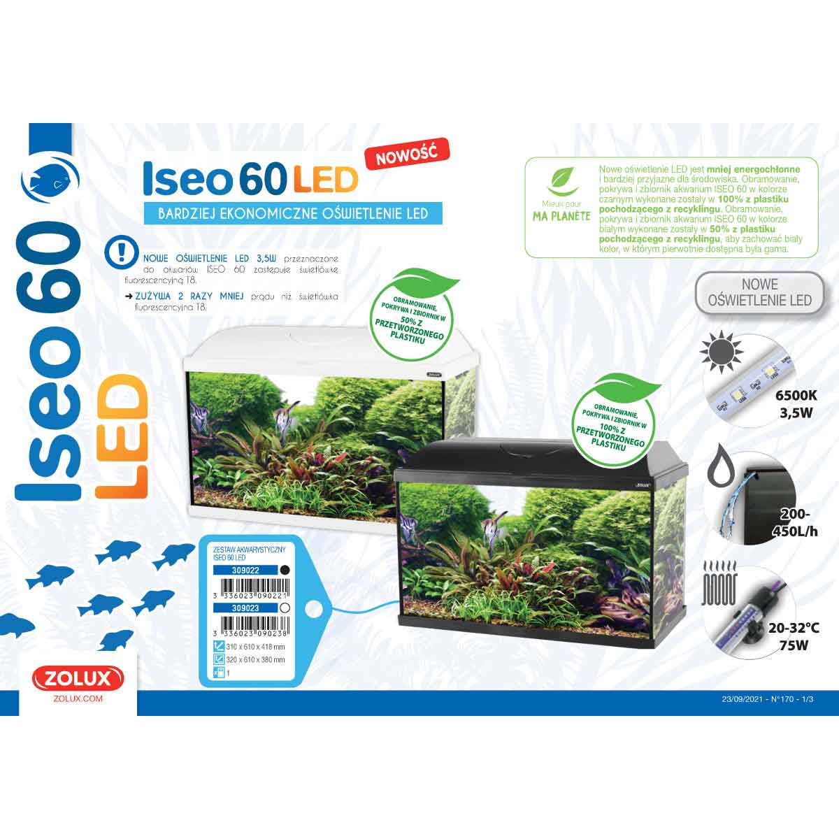 ACQUARIO AQUA ISEO 60 LED NERO