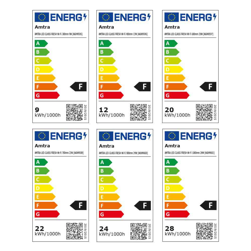 Amtra Led Glass Fresh Lampada a Led Regolabile con Dimmer e Timer inclusi 1080mm 28W (T5 54W T8 36W)