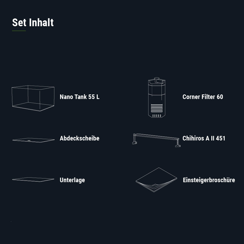 Dennerle Nano Tank Plant Pro Acquario completo 55 L