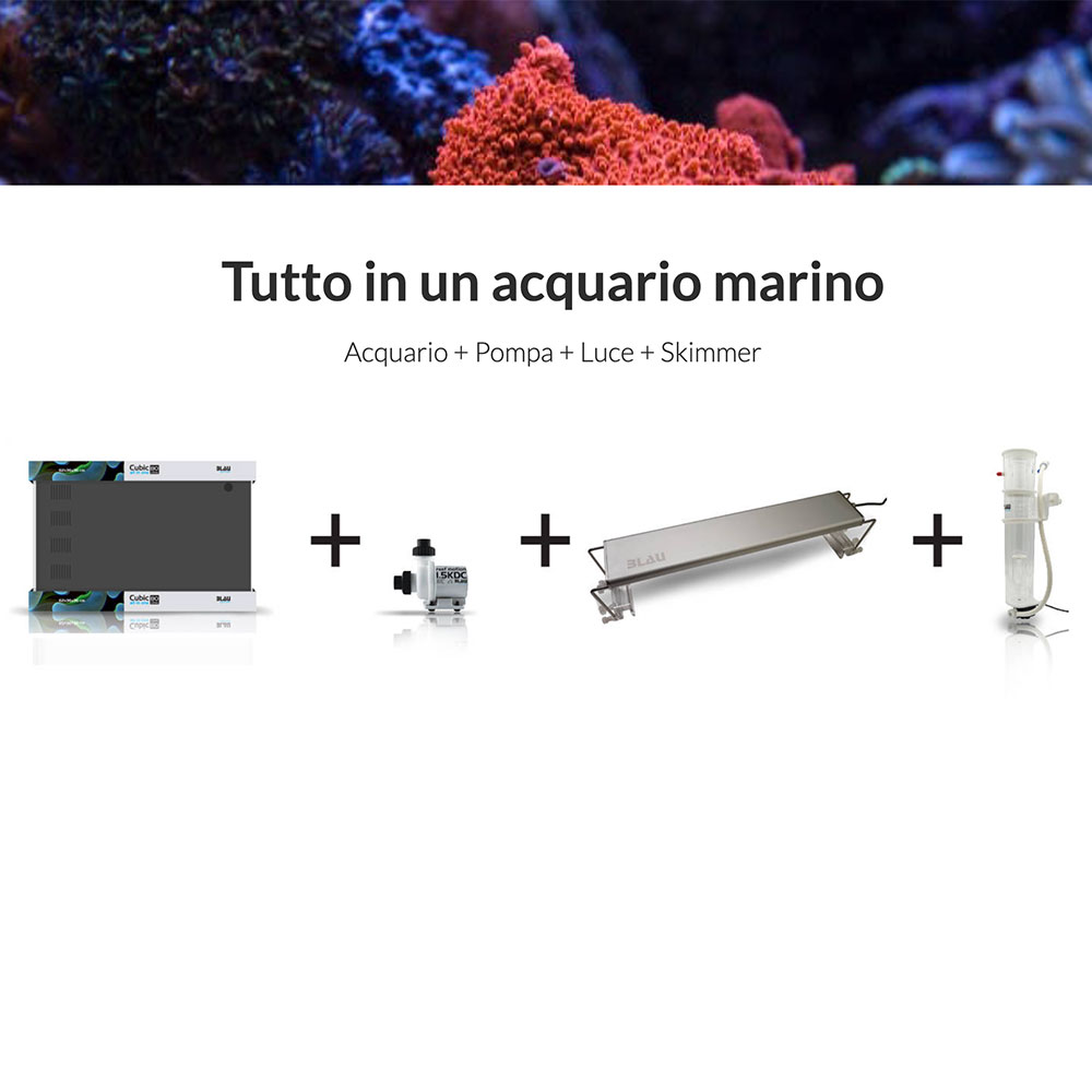 Blau Aquaristic Cubic 91 All in One 91lt Dolce Marino 45x45x45hcm