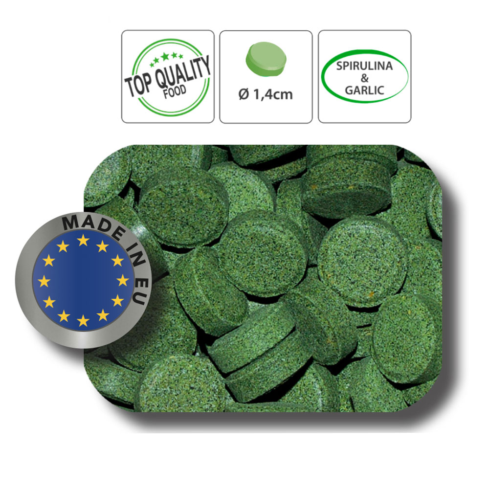 Haquoss Tablet Adhesive Veggie Pastiglie adesive e da fondo per pesci tropicali e pulitori 250ml 135gr