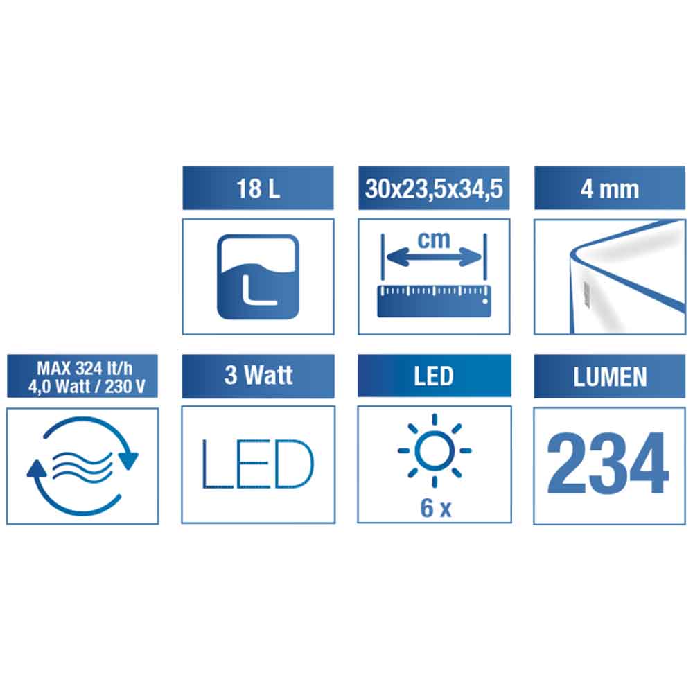 Amtra Acquario Laguna 30 Led 20lt 30x23,5x34,5h cm