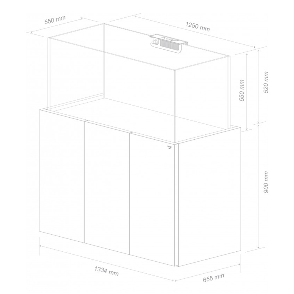 Nyos OPUS 440 G2 Grigio Acquario Marino Reef 125x55x 55h cm