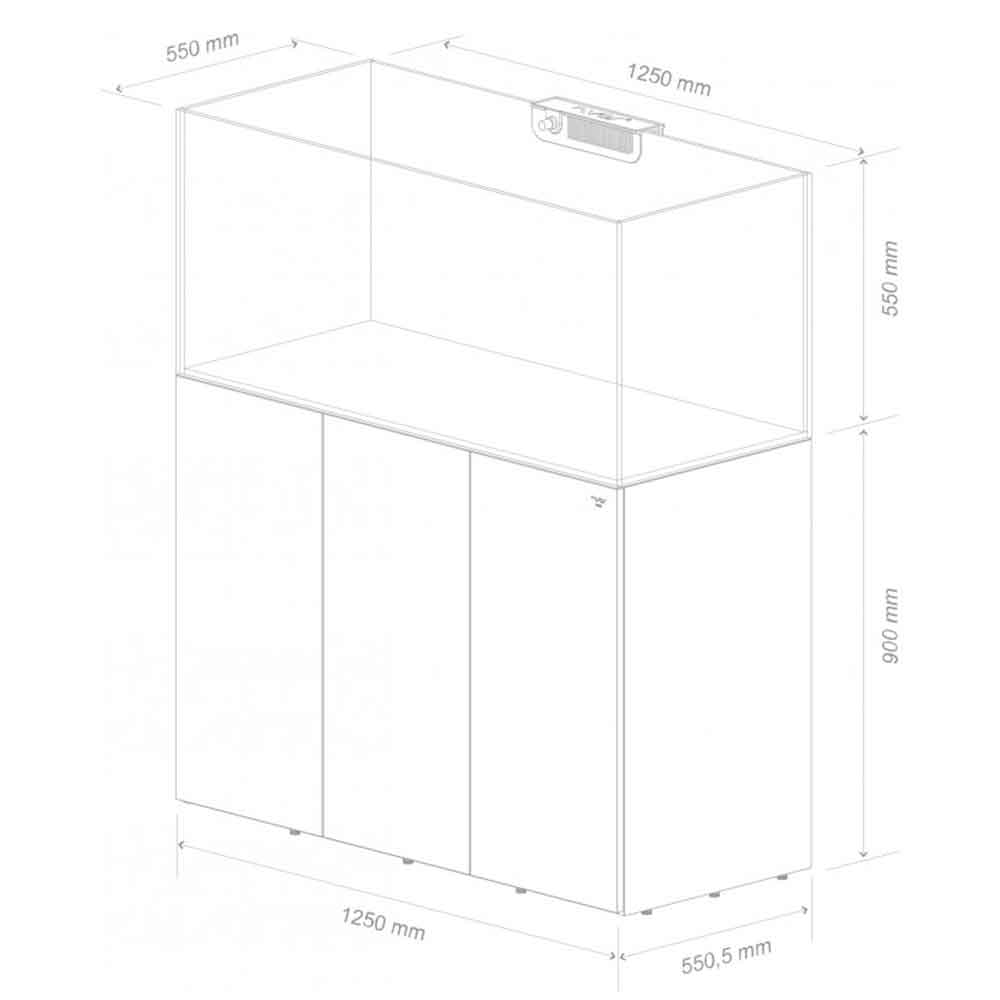 Nyos OPUS 440 G2 Slim Line Grigio Acquario Marino Reef 125x55x 55h cm
