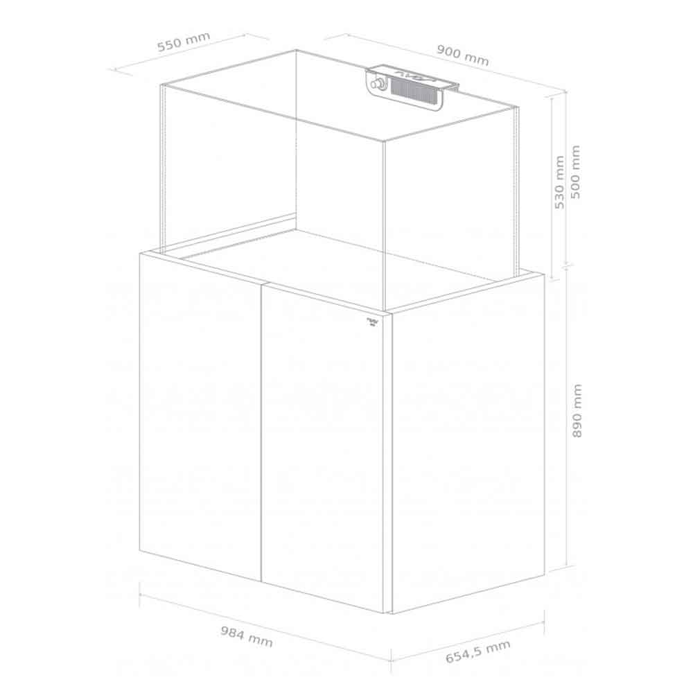 Nyos OPUS 330 G2 Pro Line Grigio Acquario Marino Reef 90x55x 53h cm