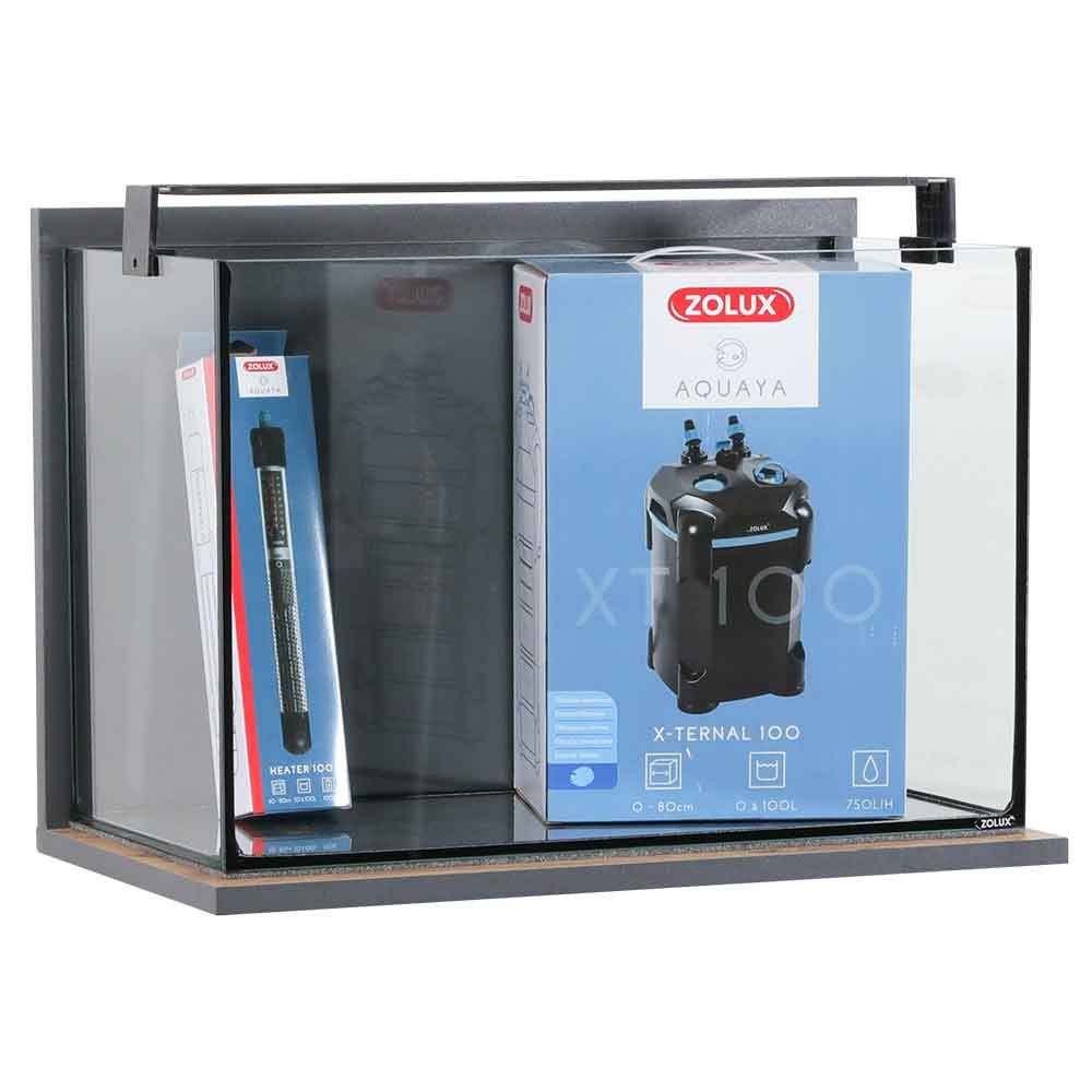 Zolux Acquario Aqua Idromax Grigio 72 Completo 63x35x127h cm