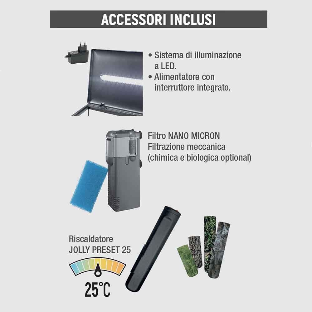 Sicce Acquario Moby Dick 40 New Nero 22 Litri 40,5x20,5x26,5 cm