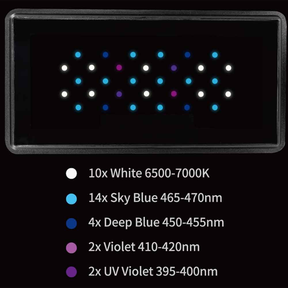 Maxspect Jump Led MJ-L130 Acquario di Barriera 30-50cmcon Coralli Sps Lps e Molli 30W