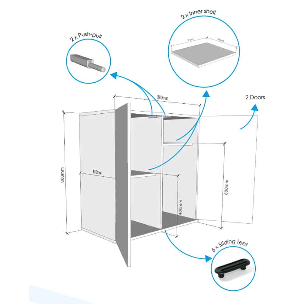 Askoll Opera 150 Stand Mobile supporto Bianco 80x40x80h cm