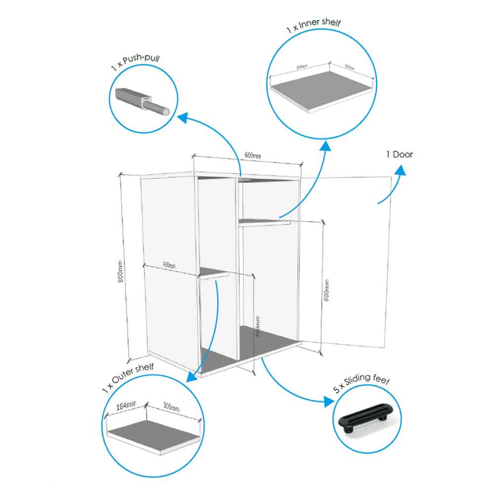 Askoll Opera 110 Stand Mobile supporto Steel 60x40x80h cm