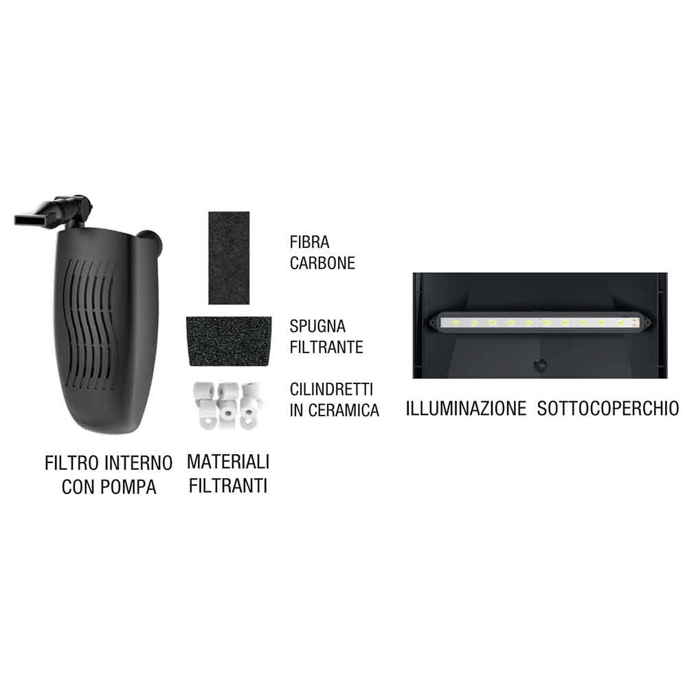 Blu Bios Acquario Magis 30 Nero 39x22x30h cm 30 Litri