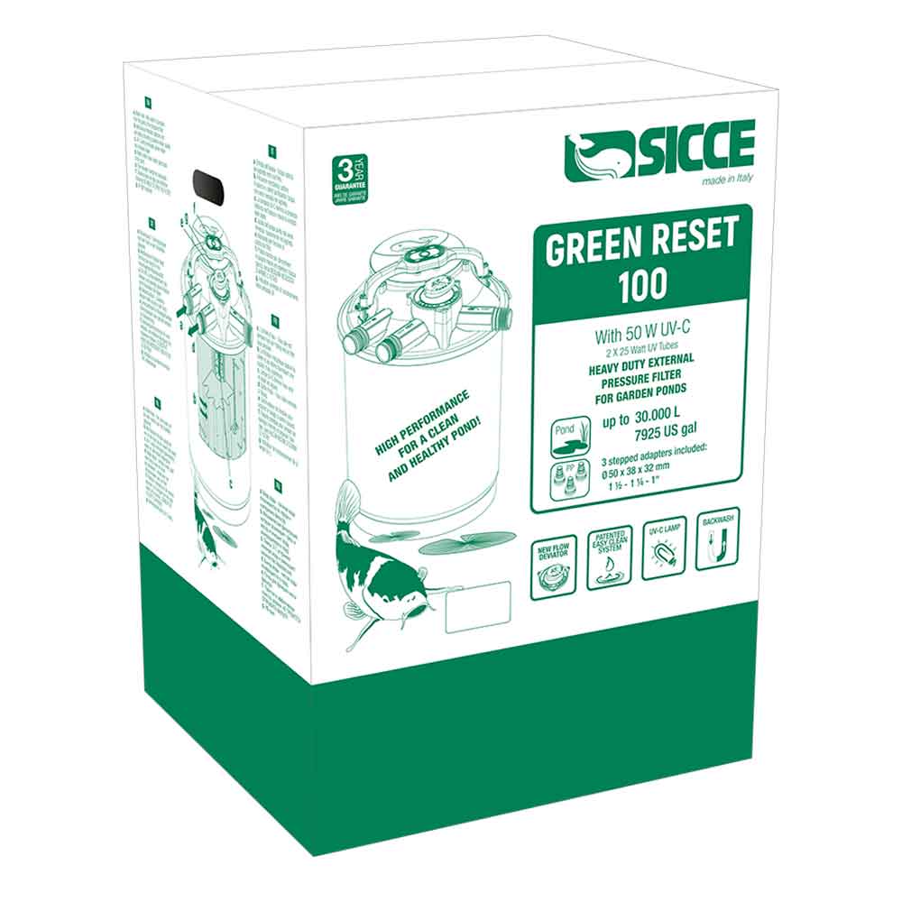 Sicce Green Reset 100l Filtro bidone da laghetto con 2X25W UV-C