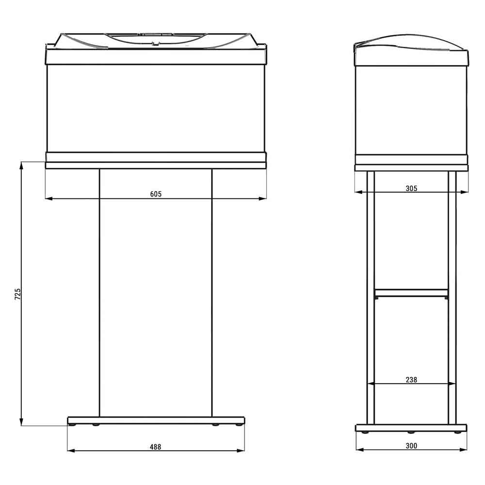 Tetra Mobile Supporto per Acquario Starter Line 54/80 60,5x36x72,5h cm bianco