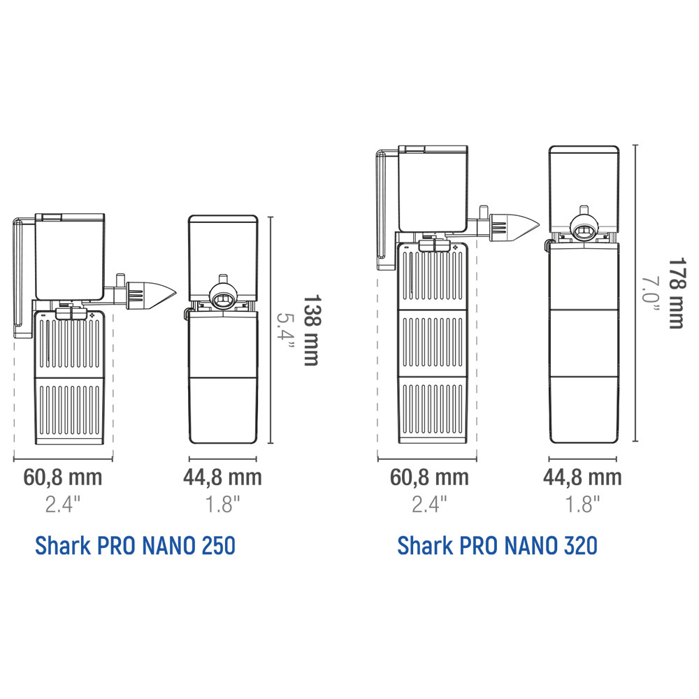 Sicce Shark Pro Nano 250 Filtro Interno per Acquari e Tartarughiere 40-50 litri