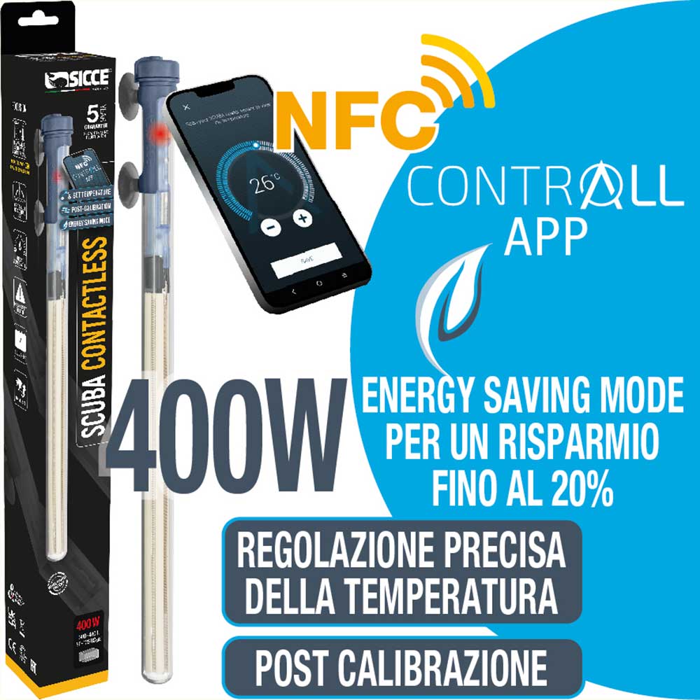 Sicce Scuba Contactless Riscaldatore Wireless NFC 400W