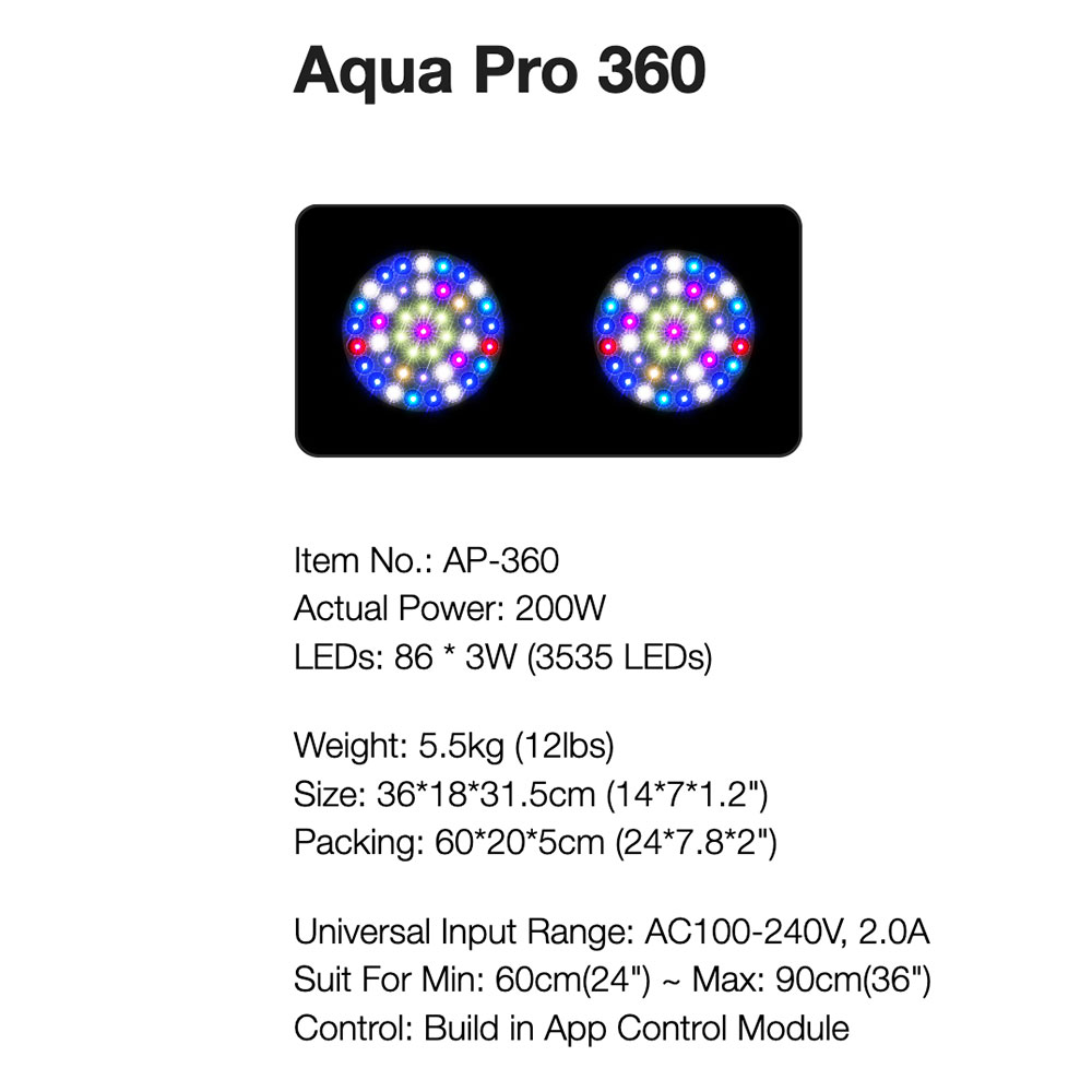 Micmol Aqua Pro 360 Lampada Led Marina 200W