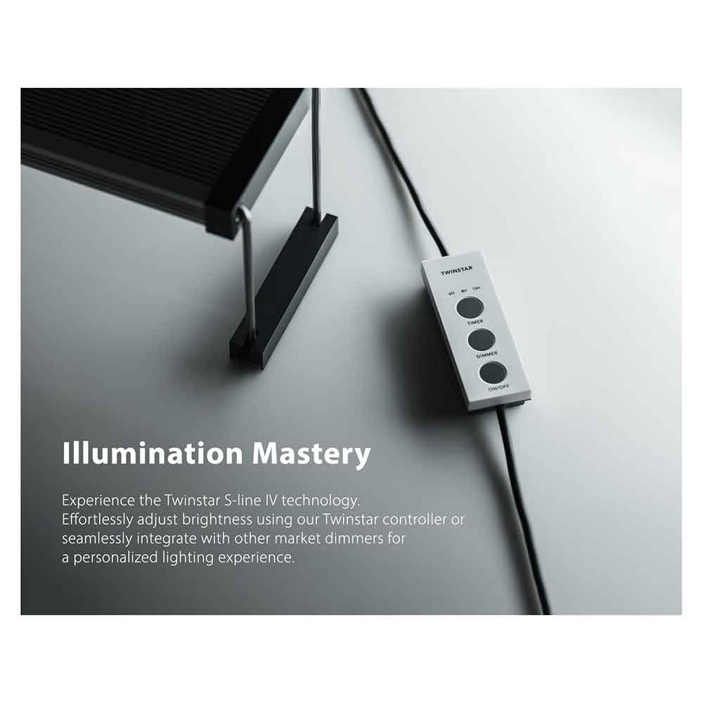 Twinstar S Line IV 300SA Lampada a Led in Titanio Aquascaping 19W 20-25cm