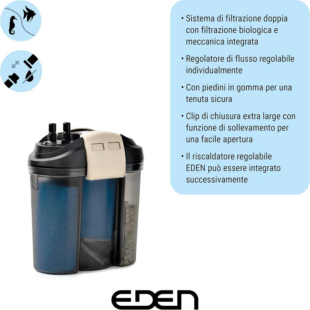 Eden FES 200 Filtro esterno per acquari fino a 200 Litri
