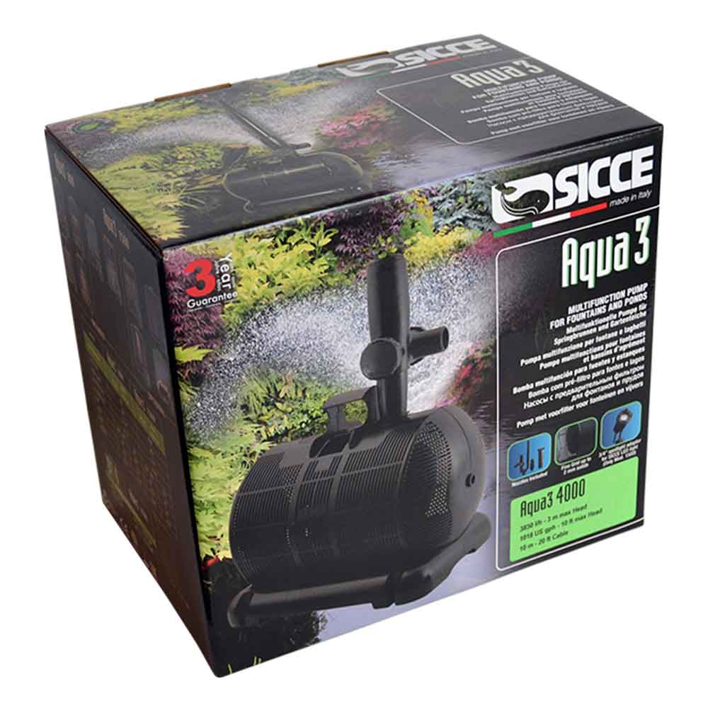 Sicce Aqua 3 Pompa per Laghetto con giochi d'acqua 750L/h