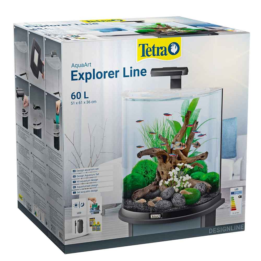 Tetra Aquaart Explorer Line Acquario 60 litri antracite 61x36x51h cm