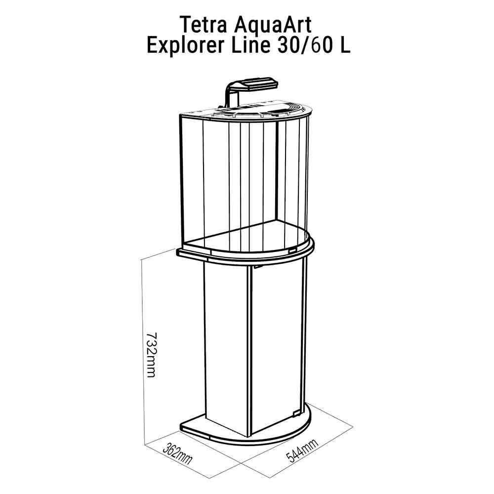 Tetra Mobile Supporto Aquaart Explorer 30/60 Litri bianco 36,2x54,4x73,2h cm