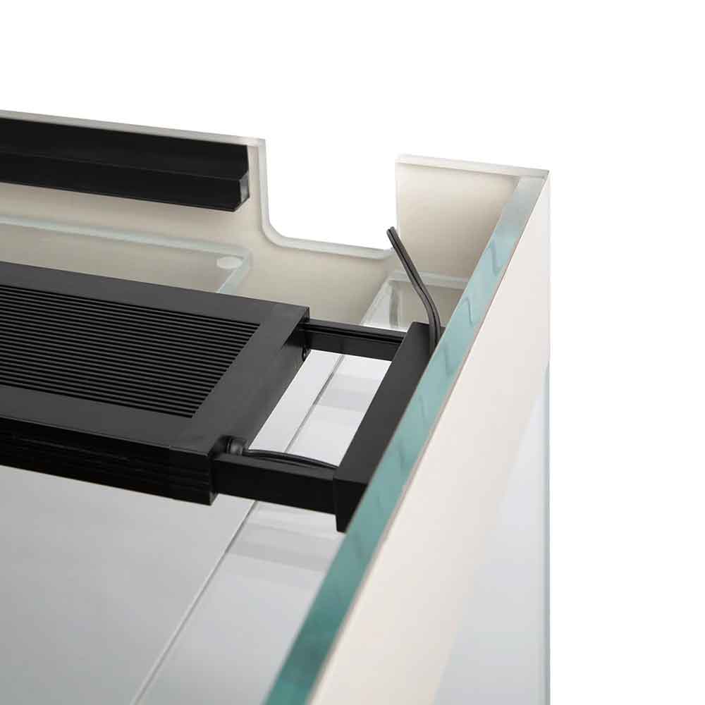 Aqpet Acquario Riverium Plus Bianco Vetro Extrachiaro con Supporto 90X50X55h cm