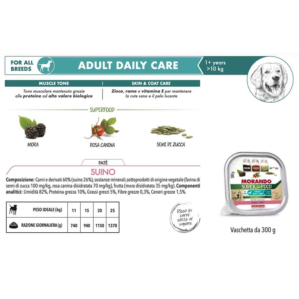 Morando Super Pet Food Adult Mini Daily Care Patè Suino 300g g
