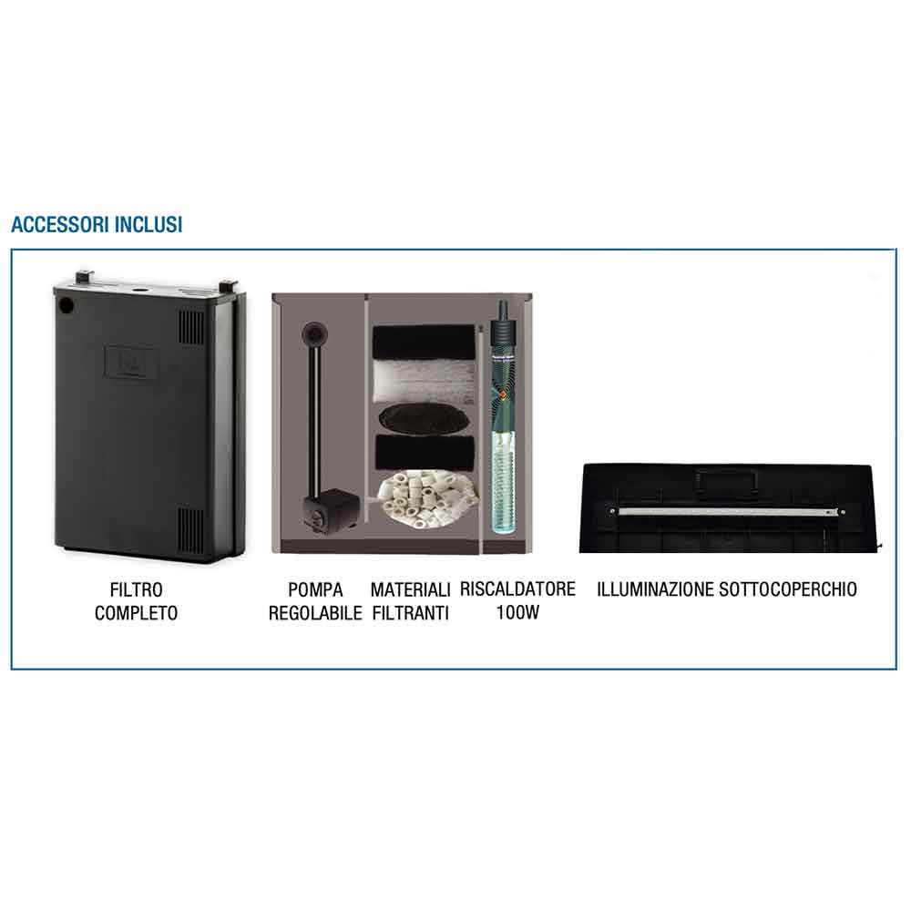 Blu Bios Sirius 31 Acquario completo 48x22x29h cm 29 Litri Bianco