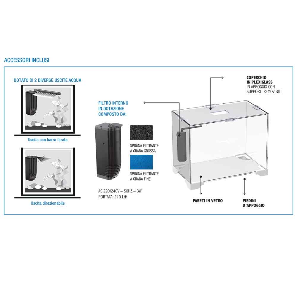 Blu Bios Acquario Only 15 Litri 35x20x25h cm