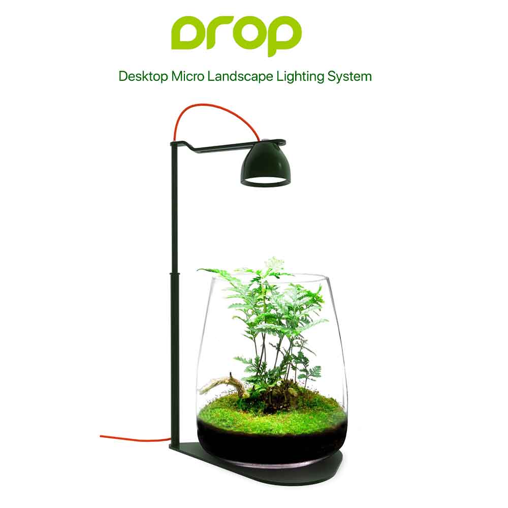 Micmol Drop Black Lampada per Mini Acquari e Paludari