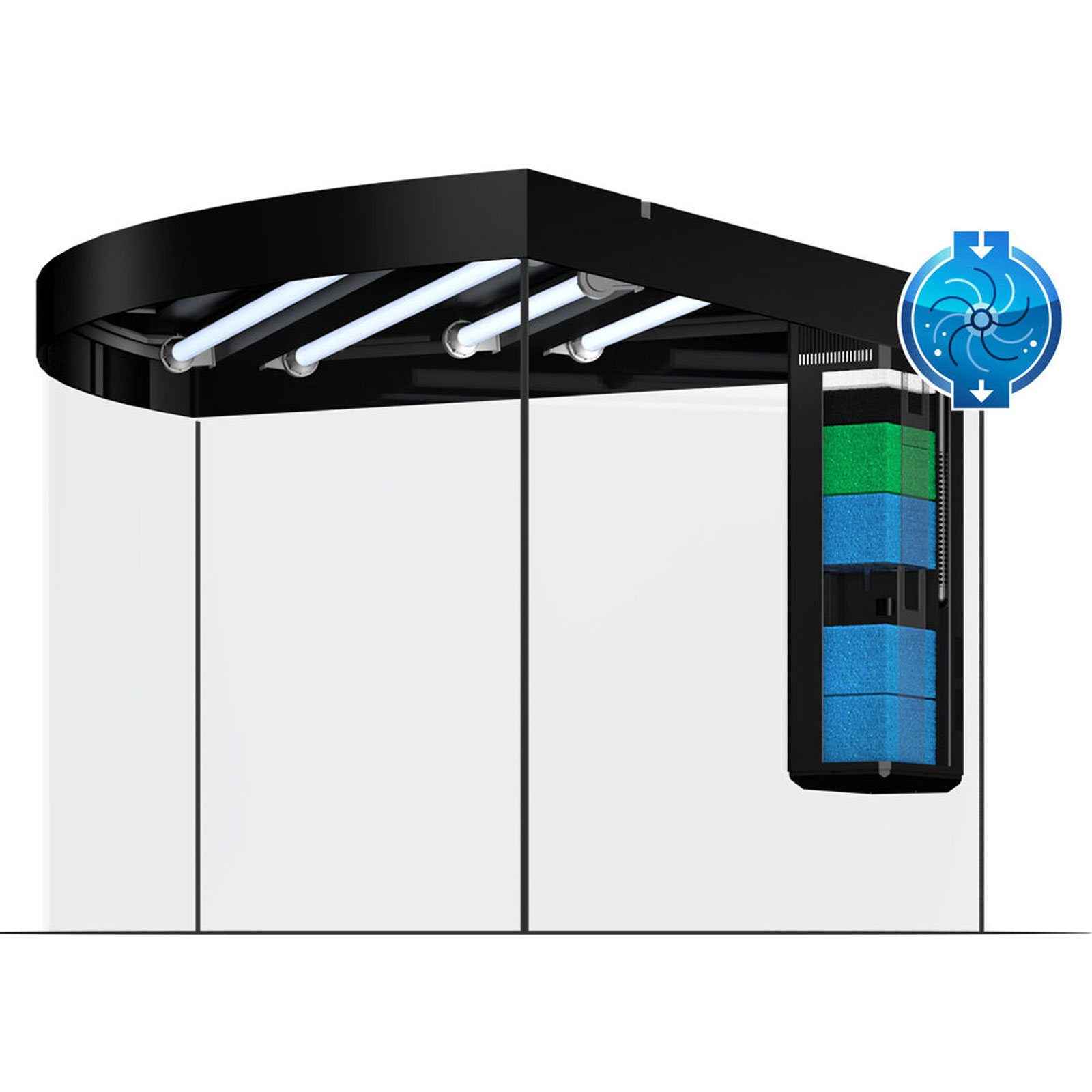 Juwel Acquario Trigon 350 Litri LED Bianco mis. 123x87x65H cm