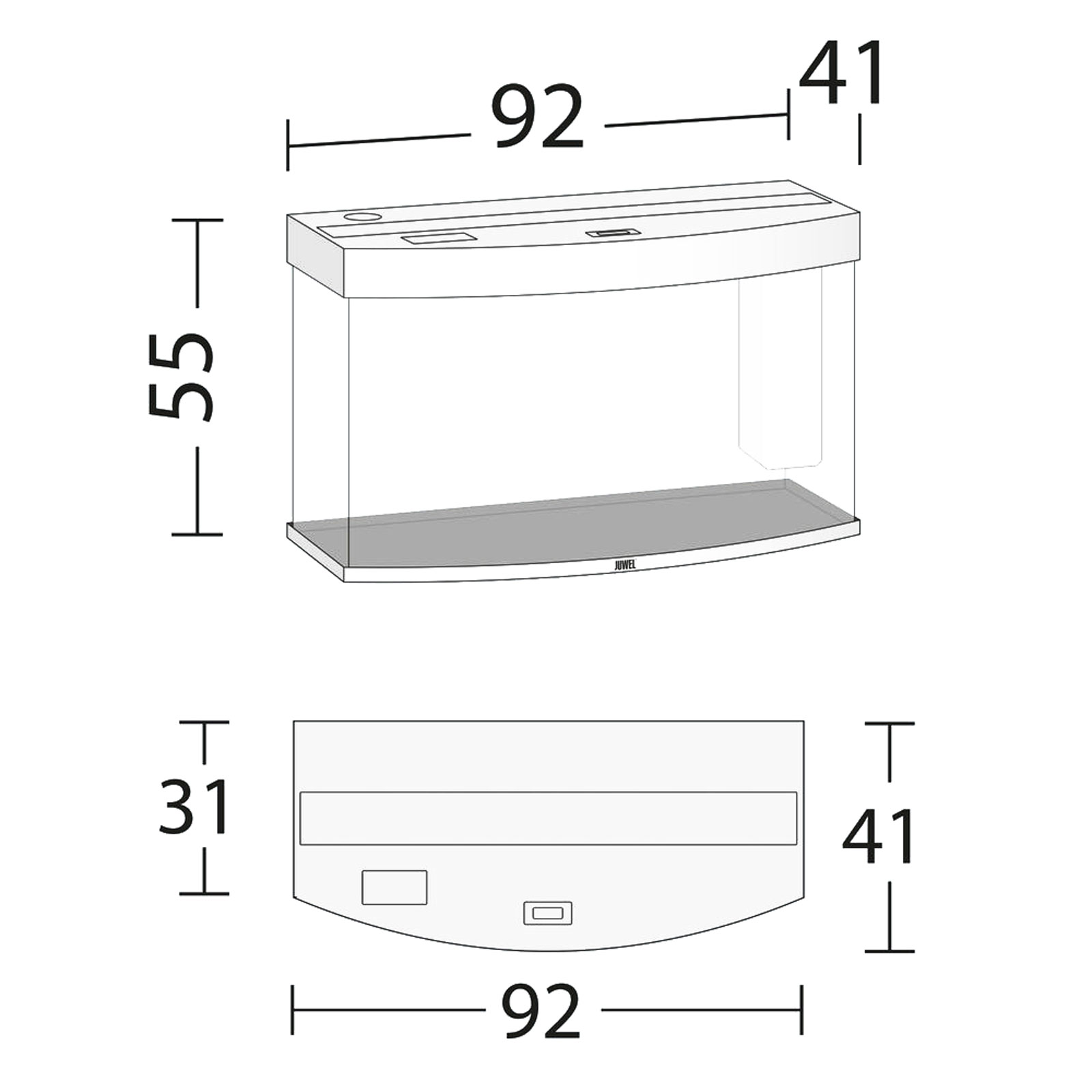 Juwel Acquario Vision 180 Litri LED Bianco mis. 92x41x55H cm