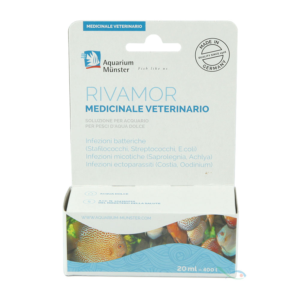 Aquarium Munster Rivamor Medicinale Veterinario 20ml per 400lt