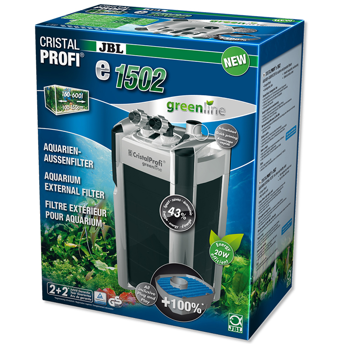 Jbl Filtro esterno Cristal Profi E1502 Greenline per acquari fino a 700 litri
