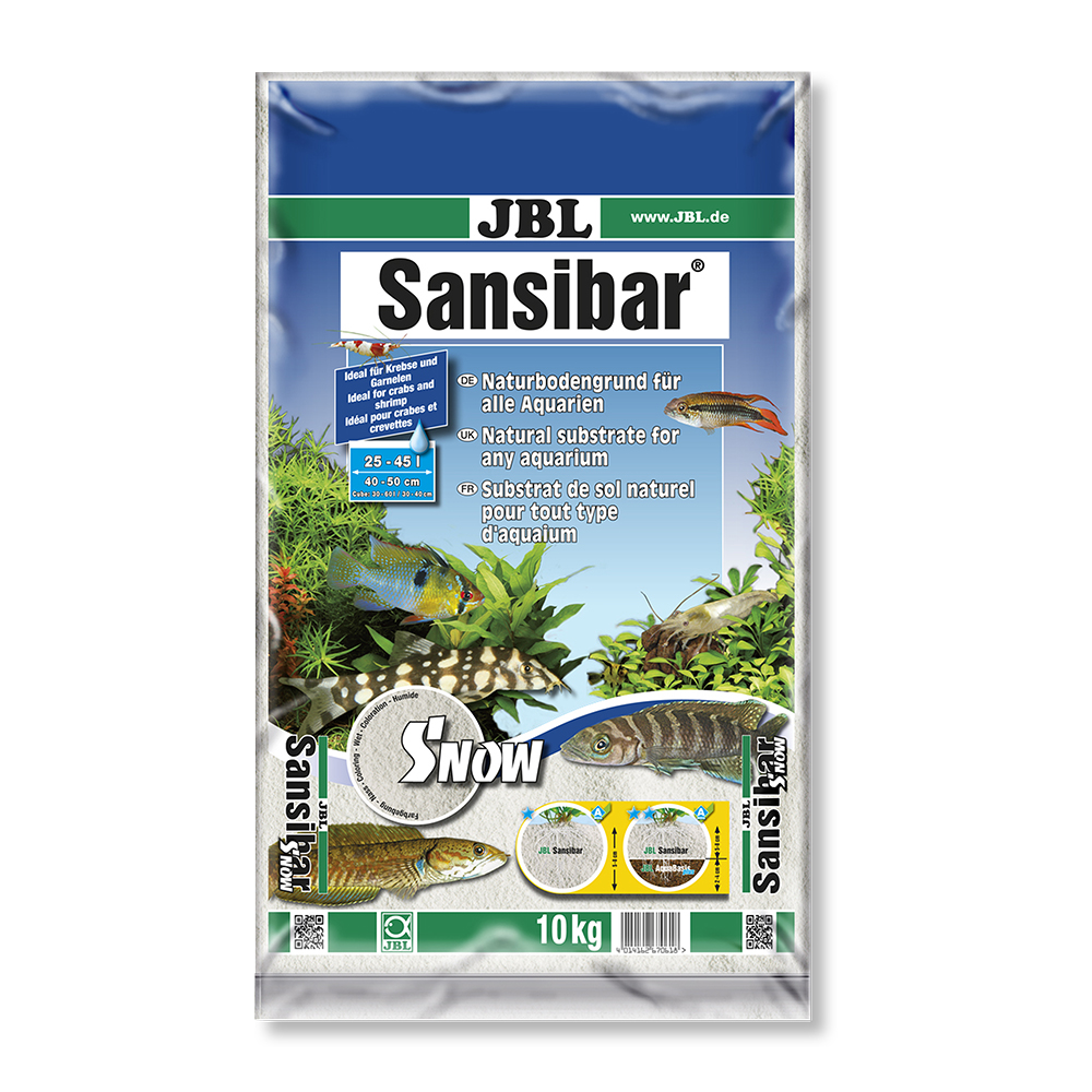 Jbl Sansibar Snow Substrato Bianchissima per acquari d'acqua dolce e marina 0,1-0,6mm 10Kg