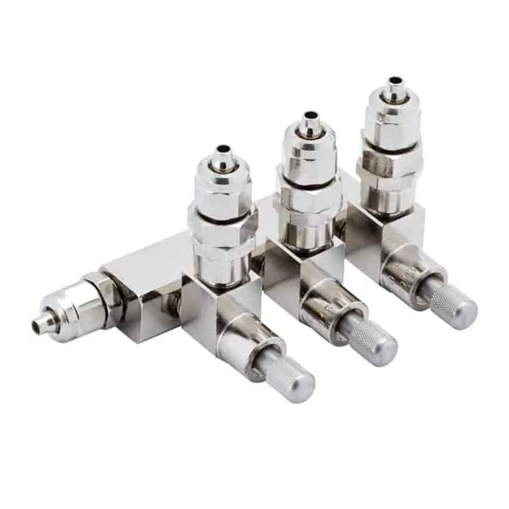 Deviatore diffusore CO2 con 3 uscite e regolazioni fine