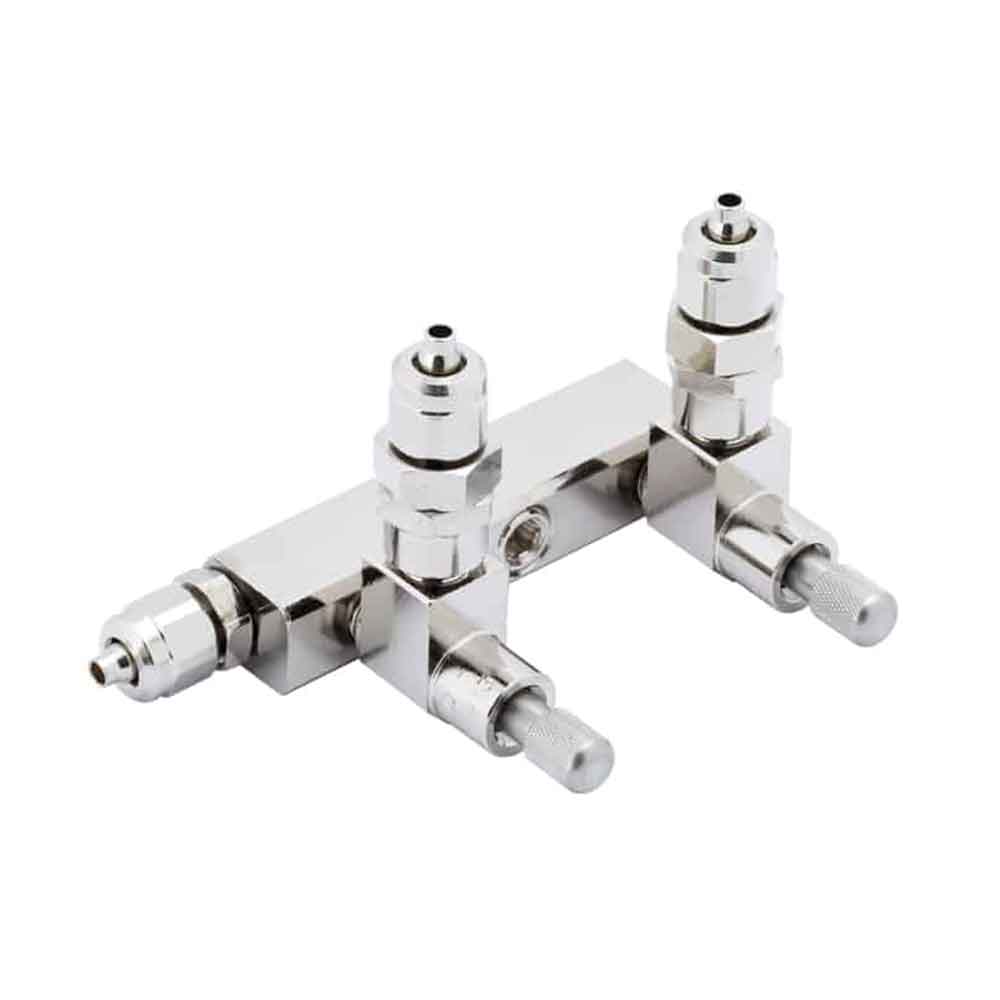 Deviatore Diffusore CO2 a 2 uscite con regolazione fine indipendente