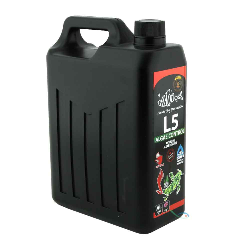 Haquoss L5 Pond Algae Control Antialghe Laghetto 2,5 Litri per 25.000Lt